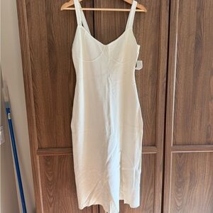 A&F Cream Fitted Sweater Dress